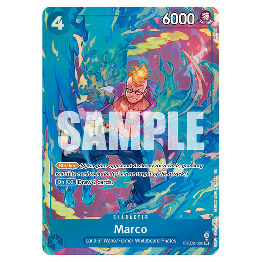 Marco PRB02-008a card from the One Piece set Premium Booster 02