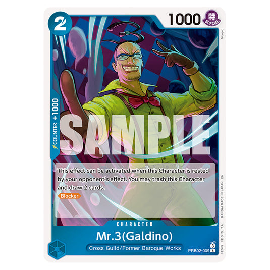 Mr.3(Galdino) PRB02-009 card from the One Piece set Premium Booster 02