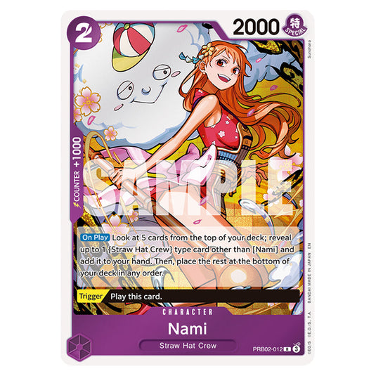 Nami PRB02-012 card from the One Piece set Premium Booster 02