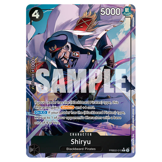 Shiryu PRB02-015a card from the One Piece set Premium Booster 02