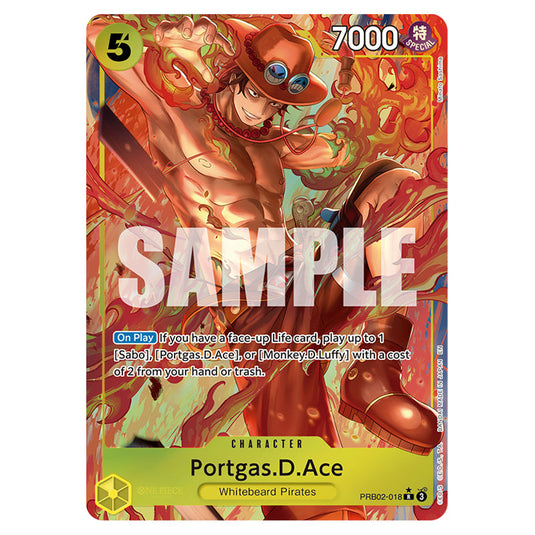 Portgas.D.Ace PRB02-018a card from the One Piece set Premium Booster 02