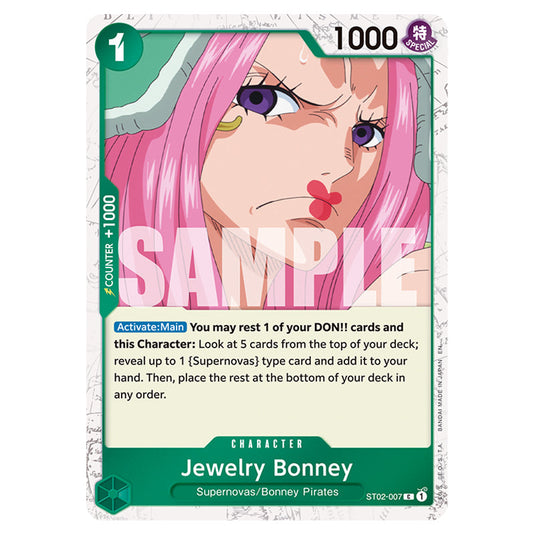 Jewelry Bonney ST02-007a card from the One Piece set Premium Booster 02