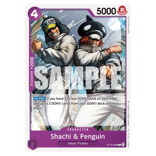 Shachi & Penguin ST10-008 card from the One Piece set Premium Booster 02