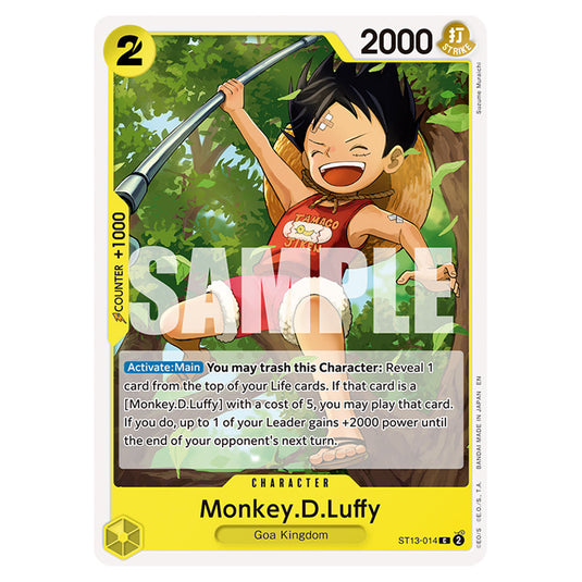 Monkey.D.Luffy ST13-014 card from the One Piece set Premium Booster 02