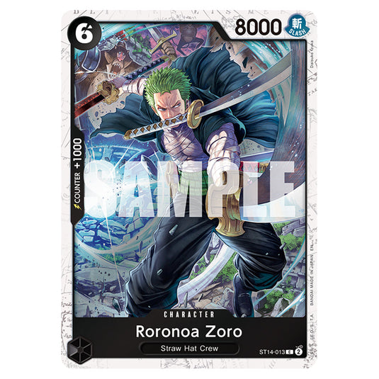 Roronoa Zoro ST14-013a card from the One Piece set Premium Booster 02