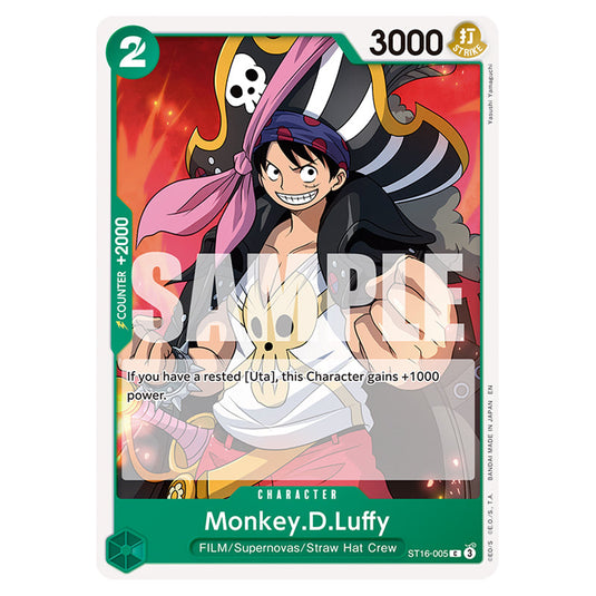 Monkey.D.Luffy ST16-005 card from the One Piece set Premium Booster 02