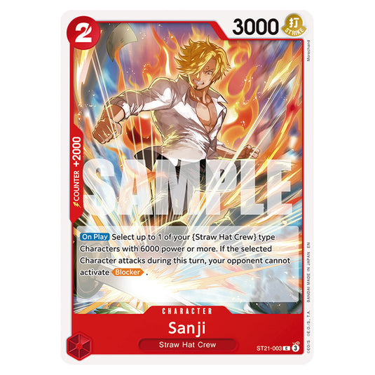 Sanji ST21-003b card from the One Piece set Premium Booster 02