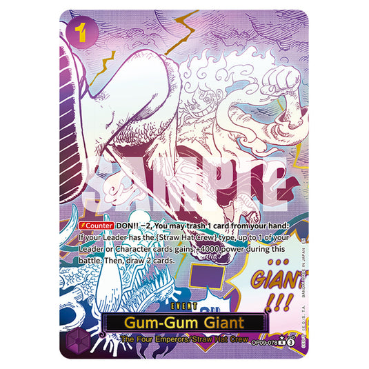 Gum-Gum Giant OP09-078a card from the One Piece set Premium Booster 02