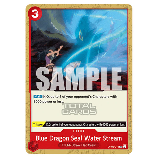 One Piece - Wings of the Captain - Blue Dragon Seal Water Stream (Uncommon) - OP06-019