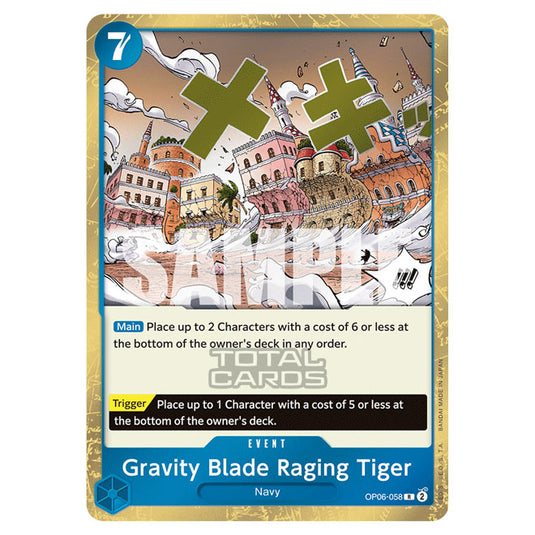 One Piece - Wings of the Captain - Gravity Blade Raging Tiger (Rare) - OP06-058