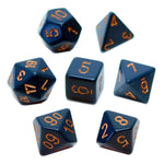 Chessex - Opaque Polyhedral 7-Die Sets - Dusty Blue w/gold