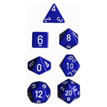 Chessex - Opaque Polyhedral 7-Die Sets - Blue w/white