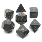 Chessex - Opaque Polyhedral 7-Die Sets - Dark Grey w/copper