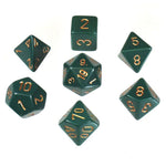 Chessex - Opaque Polyhedral 7-Die Sets - Dusty Green w/gold