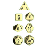 Chessex - Opaque Polyhedral 7-Die Sets - Ivory w/black