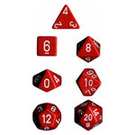 Chessex - Opaque Polyhedral 7-Die Sets - Red w/white