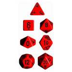 Chessex - Opaque Polyhedral 7-Die Sets - Red w/black