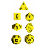 Chessex - Opaque Polyhedral 7-Die Sets - Yellow w/black
