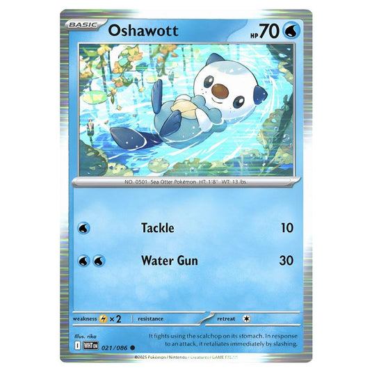 Pokemon - Scarlet & Violet - White Flare - Oshawott - 021/086 (Line Holo)