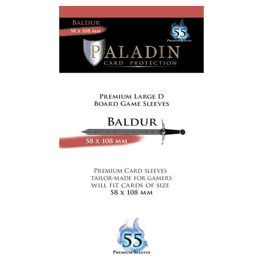 Paladin Sleeves - Baldur Premium Large D 58x108mm (55 Sleeves)