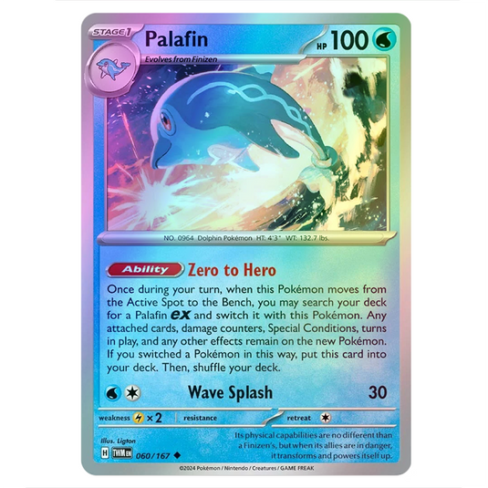 Pokemon Scarlet & Violet Twilight Masquerade Palafin 060/167 Cosmo Holo