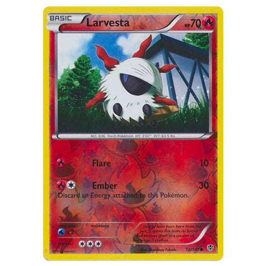 Pokemon - Black & White - Plasma Blast - (Reverse Holo) Larvesta - 12/101