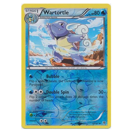 Pokemon - Black & White - Plasma Blast - (Reverse Holo) Wartortle - 15/101