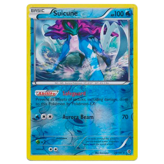 Pokemon - Black & White - Plasma Blast - (Reverse Holo) Suicune - 20/101