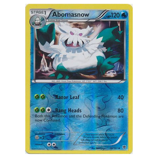 Pokemon - Black & White - Plasma Blast - (Reverse Holo) Abomasnow - 26/101