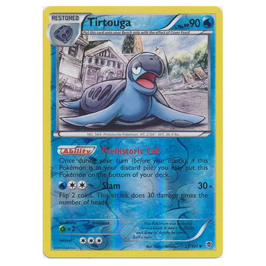 Pokemon - Black & White - Plasma Blast - (Reverse Holo) Tirtouga - 27/101