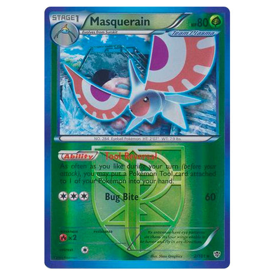 Pokemon - Black & White - Plasma Blast - (Reverse Holo) Masquerain - 2/101