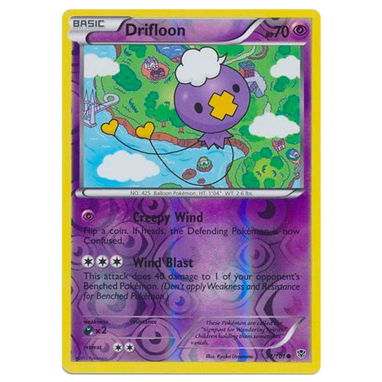 Pokemon - Black & White - Plasma Blast - (Reverse Holo) Drifloon - 34/101