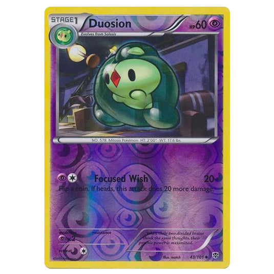 Pokemon - Black & White - Plasma Blast - (Reverse Holo) Duosion - 43/101