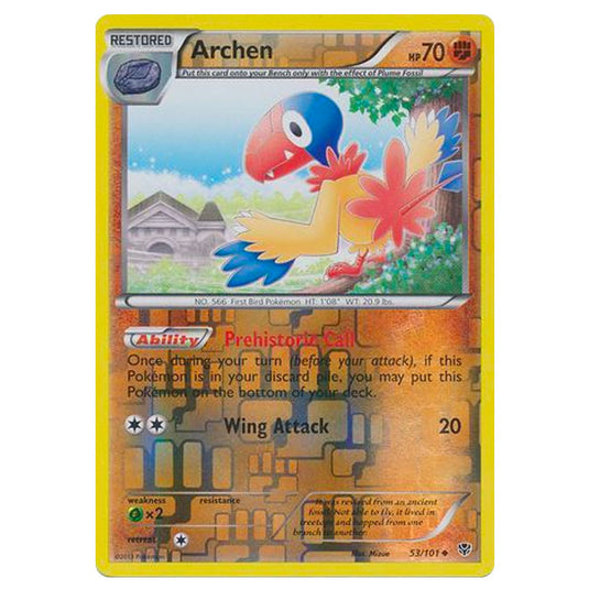 Pokemon - Black & White - Plasma Blast - (Reverse Holo) Archen - 53/101