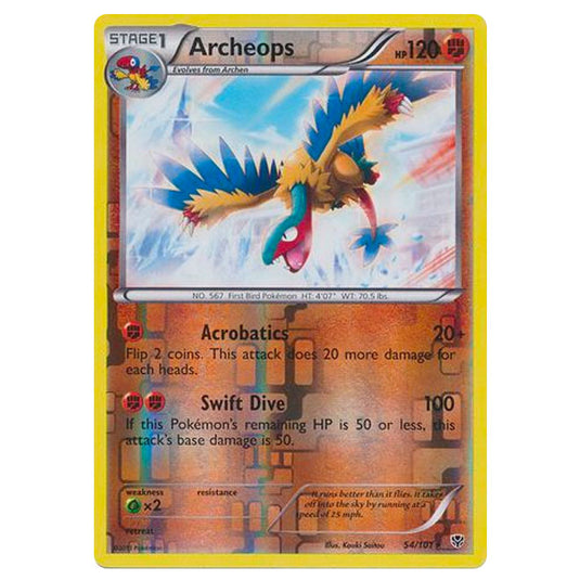 Pokemon - Black & White - Plasma Blast - (Reverse Holo) Archeops - 54/101