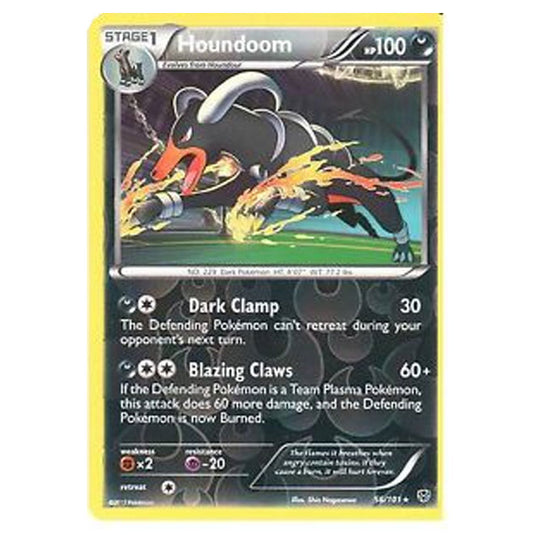 Pokemon - Black & White - Plasma Blast - (Reverse Holo) Houndoom - 56/101