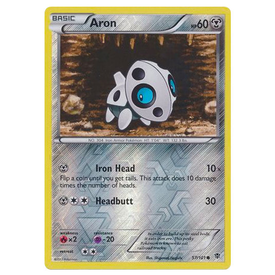 Pokemon - Black & White - Plasma Blast - (Reverse Holo) Aron - 57/101