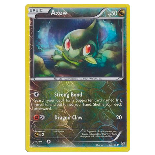 Pokemon - Black & White - Plasma Blast - (Reverse Holo) Axew - 67/101