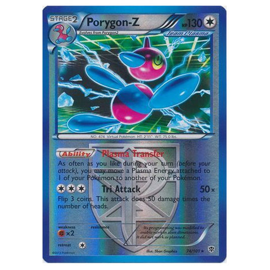 Pokemon - Black & White - Plasma Blast - (Reverse Holo) Porygon-Z - 74/101