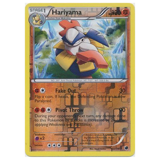 Pokemon - Black & White - Plasma Freeze - (Reverse Holo) Hariyama - 63/116