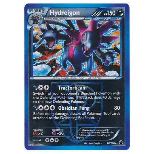 Pokemon - Black & White - Plasma Freeze - (Reverse Holo) Hydreigon - 78/116