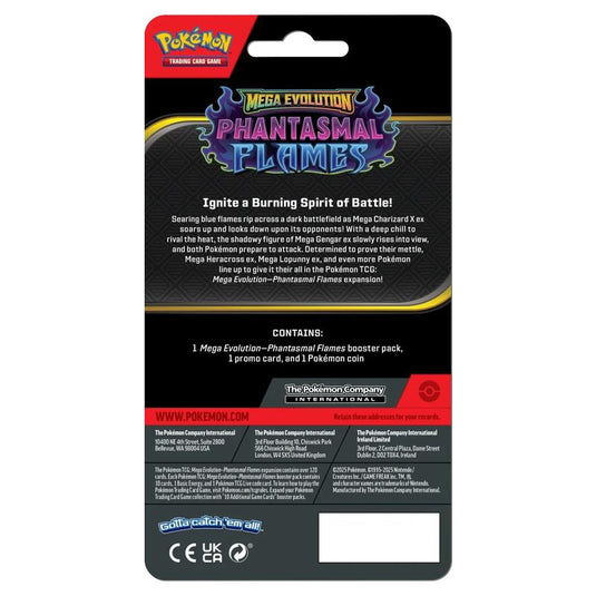 Pokemon - Mega Evolution - Phantasmal Flames - Checklane Blister - Back