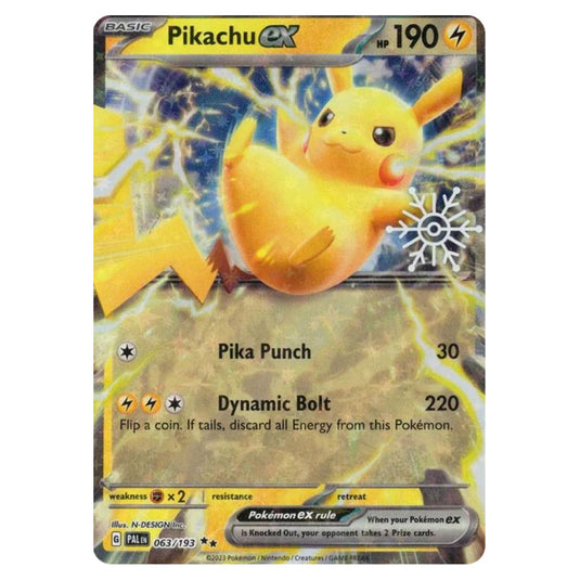 Pokemon - Sword & Shield - Paldea Evolved - Pikachu ex - 063/193 - Holiday Calendar