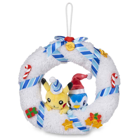 Pokemon - Plush Figure - Undersea Holiday - Pikachu & Piplup Wreath (7 Inch)