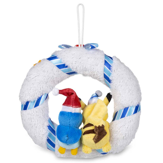 Pokemon - Plush Figure - Undersea Holiday - Pikachu & Piplup Wreath (7 Inch)