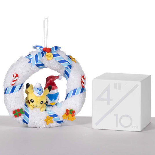 Pokemon - Plush Figure - Undersea Holiday - Pikachu & Piplup Wreath (7 Inch)