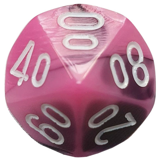 Chessex - Gemini 16mm D10/100 - Black-Pink w/White