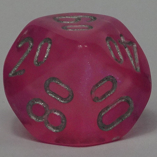 Chessex - Signature 16mm D10/100 -  Borealis - Pink with Silver