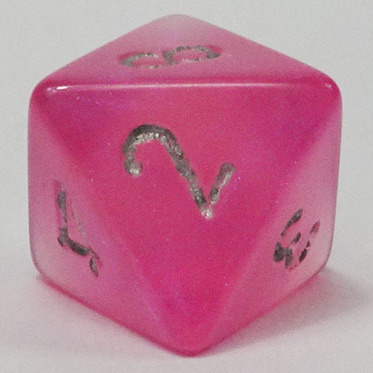 Chessex - Signature 16mm D8 - Borealis - Pink with Silver