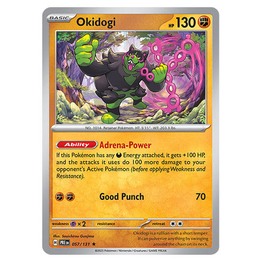 Okidogi 057 card from the Pokemon set Prismatic Evolutions